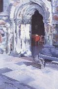 Francis Campbell Boileau Cadell Interior of Iona Abbey oil painting on canvas